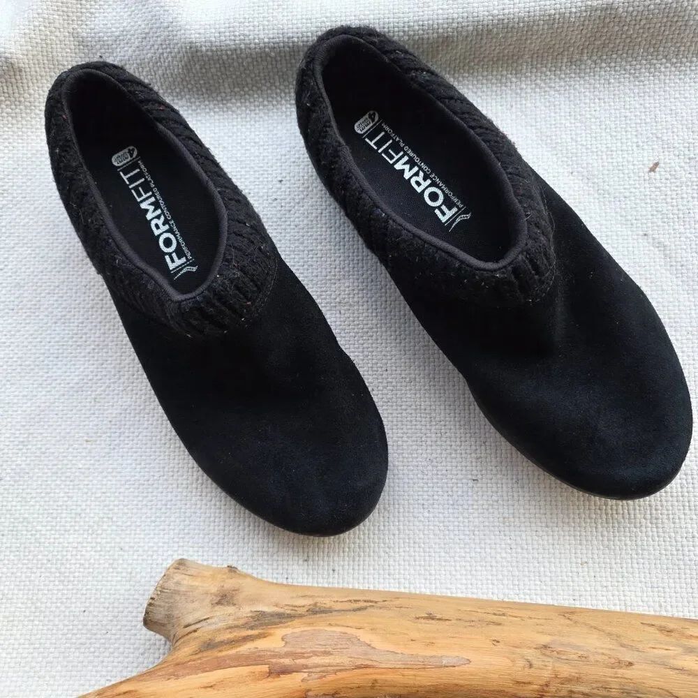 Abeo adira black suede comfort clogs